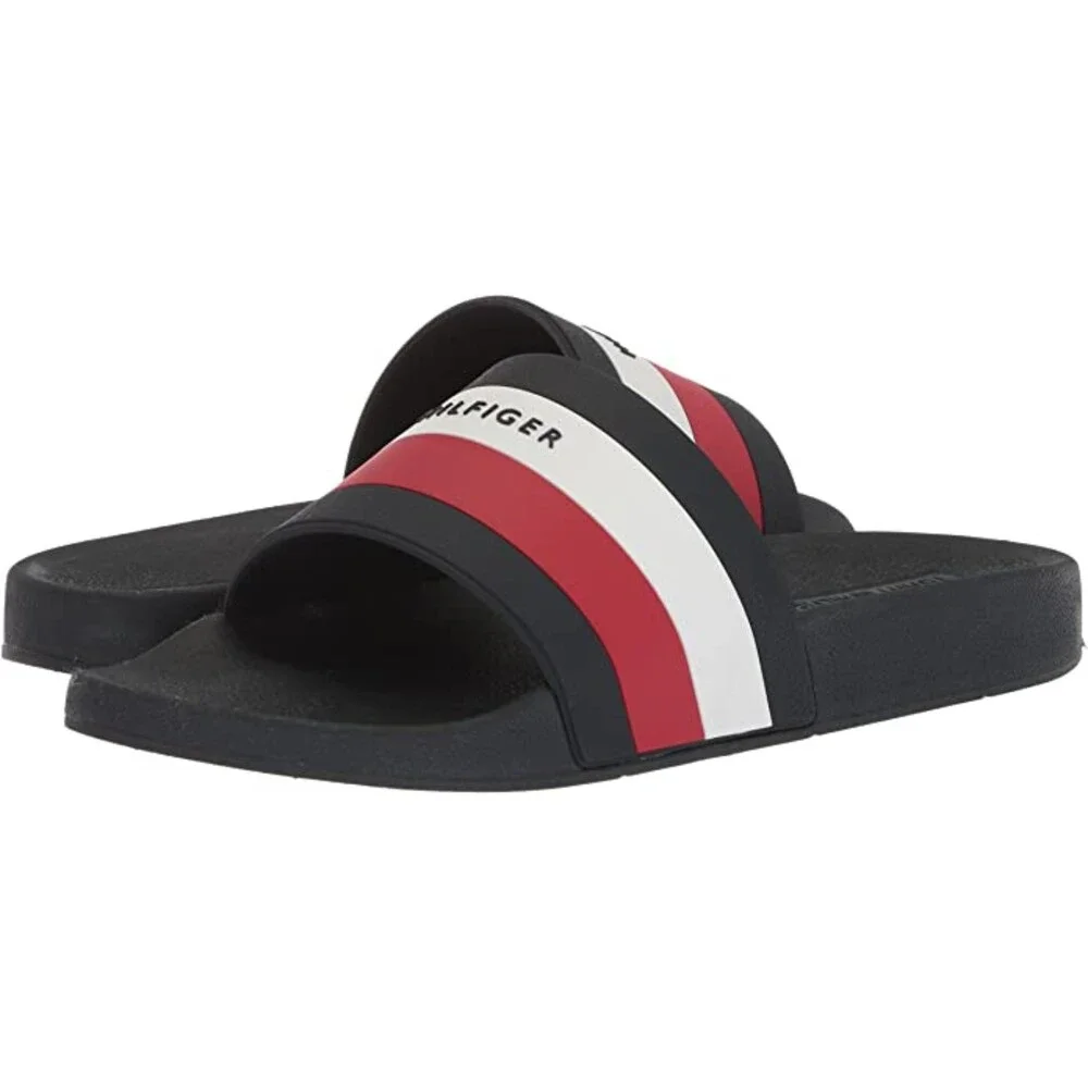 Tommy Hilfiger Earthy Pool Slide Sandals Boys Blue / Red / White Size 1